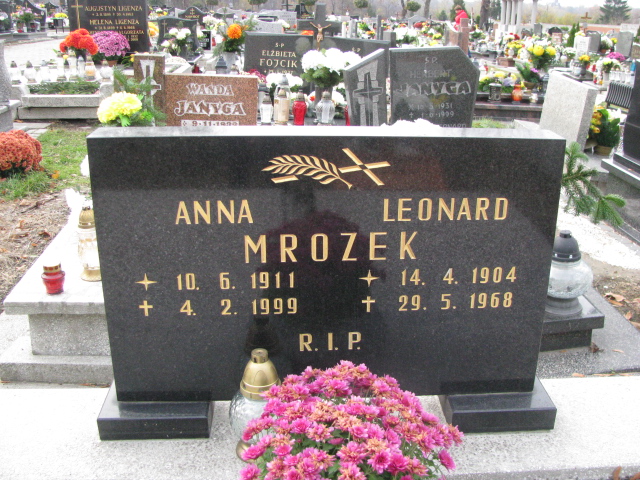 Anna Mrozek 1911 Świętochłowice (Chropaczów) - Grobonet - Wyszukiwarka osób pochowanych