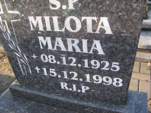 Maria Milota 1925 Świętochłowice (Chropaczów) - Grobonet - Wyszukiwarka osób pochowanych