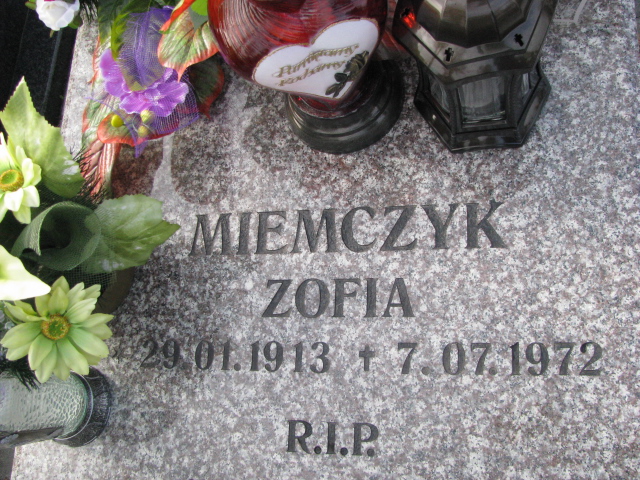 Zofia Miemczyk 1913 Świętochłowice (Chropaczów) - Grobonet - Wyszukiwarka osób pochowanych