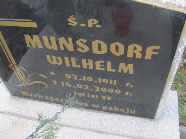Wilhelm Munsdorf 1911 Świętochłowice (Chropaczów) - Grobonet - Wyszukiwarka osób pochowanych